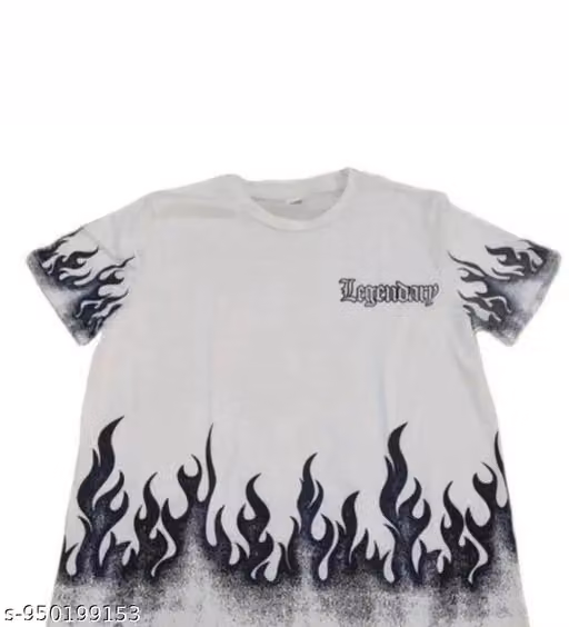 Buy Men’s Oversized White Flame Graphic Printed T-Shirt | Korean Streetwear Baggy Fit Casual Tee for Men tshirts online India